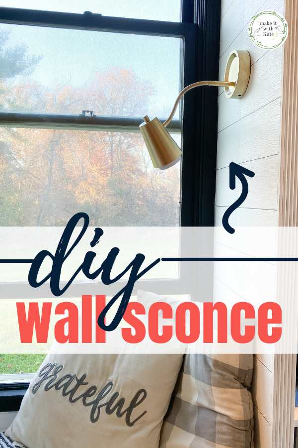 This DIY wall sconce is made from an inexpensive plastic table lamp. You won't believe how beautiful this looks on the wall! #diydecor #homedecor #budgetdecor #diy #playroom #wallsconce #lighting