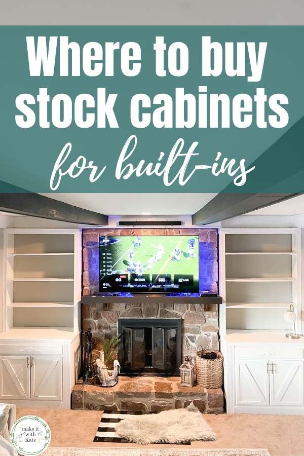 Using stock cabinets for built ins is a great time saver, and the perfect way to make your custom project easier. #stockcabinets #diybuiltins #builtincabinets #diy
