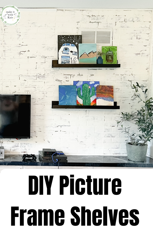 Make a DIY picture frame shelf from common boards bought at the hardware store. This is a great beginner woodworking project to try.