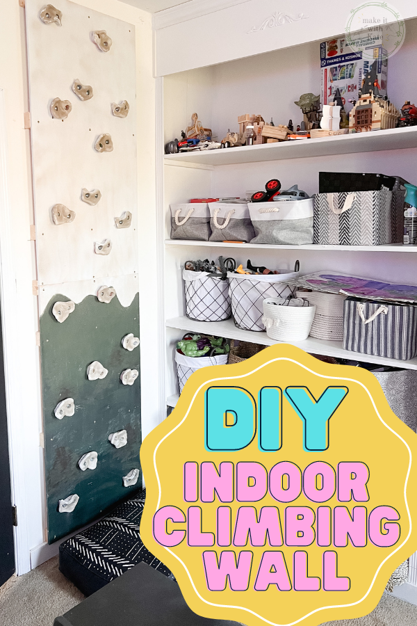 This DIY indoor climbing wall is such a fun addition to a game room for kids. Plus, it's a very easy beginnier build with only a few tools needed.