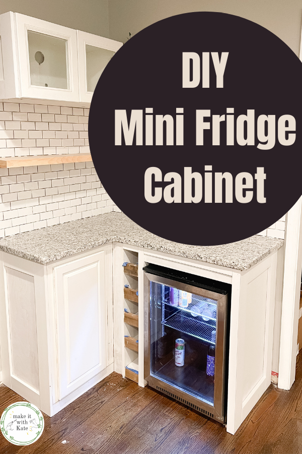 This DIY mini fridge cabinet is a very easy build with plywood and pocket holes. It will make your fridge look completely built in.