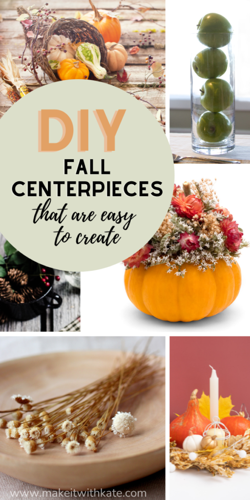 These DIY Fall centerpieces using natural items like pumpkins or flowers, or faux apples and cranberries to create stunning arrangements.